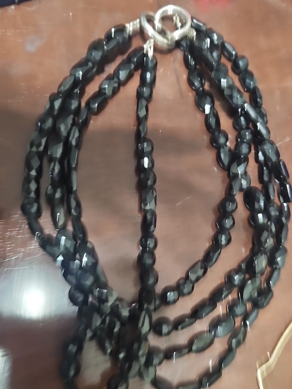 Black Faceted Beaded Necklace